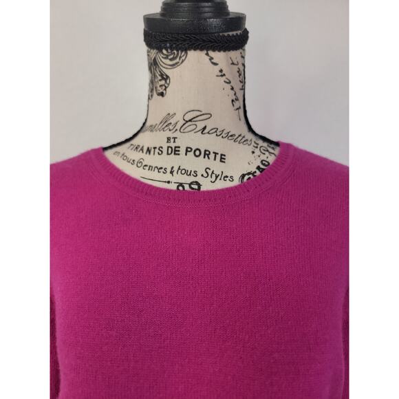 Charter Club Sweater Womens Sz Large Thin 2 Play 100% Cashmere Crewneck Magenta - Picture 3 of 8